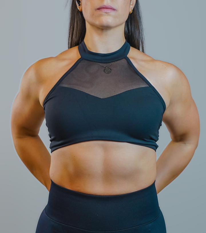 Aphrodite High Neck Mesh Bra