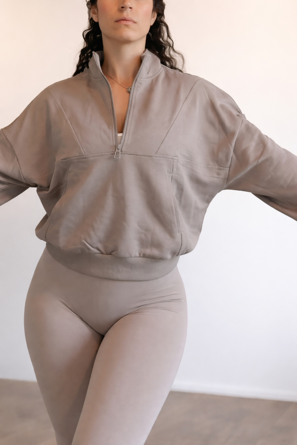 SIGNATURE TERRY QUARTER ZIP JACKET